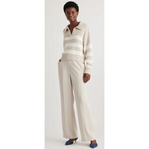 QUINCE Stretch Crepe Classic Trouser Pants Wide Leg Office Size 6